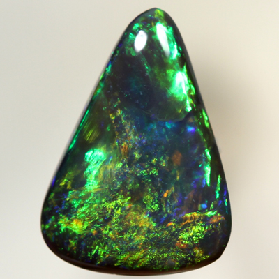 SOLID BLACK OPAL Bright golden gem fire SEE VIDEO